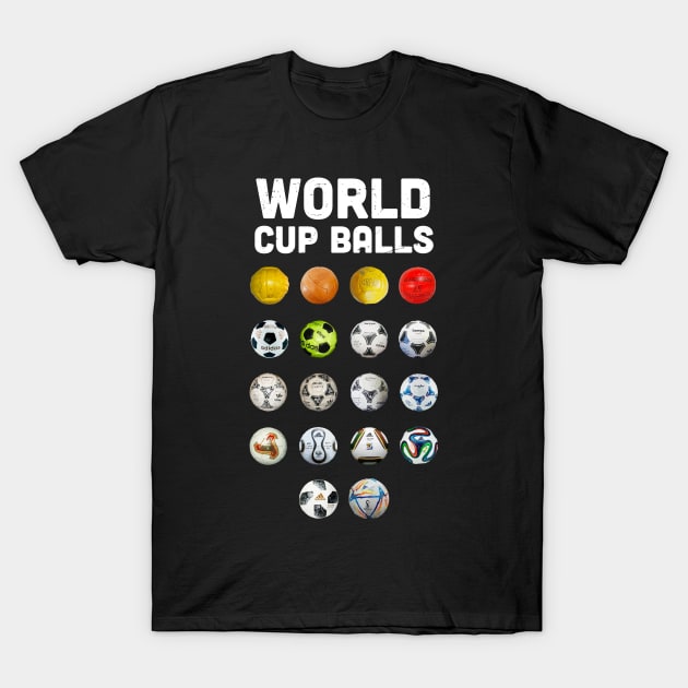 World cup balls, soccer balls, football lover gift T-Shirt by Anodyle